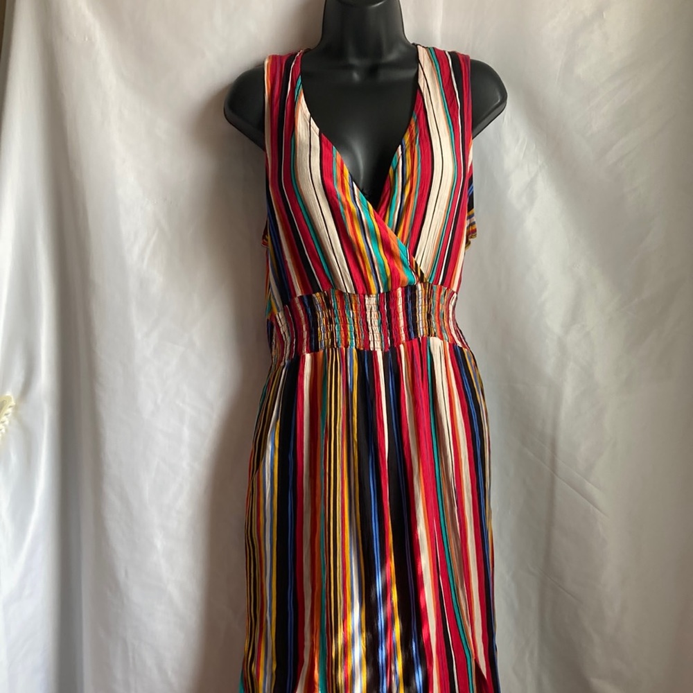 Annabelle Multi Color Open Leg Jumpsuit Size Large